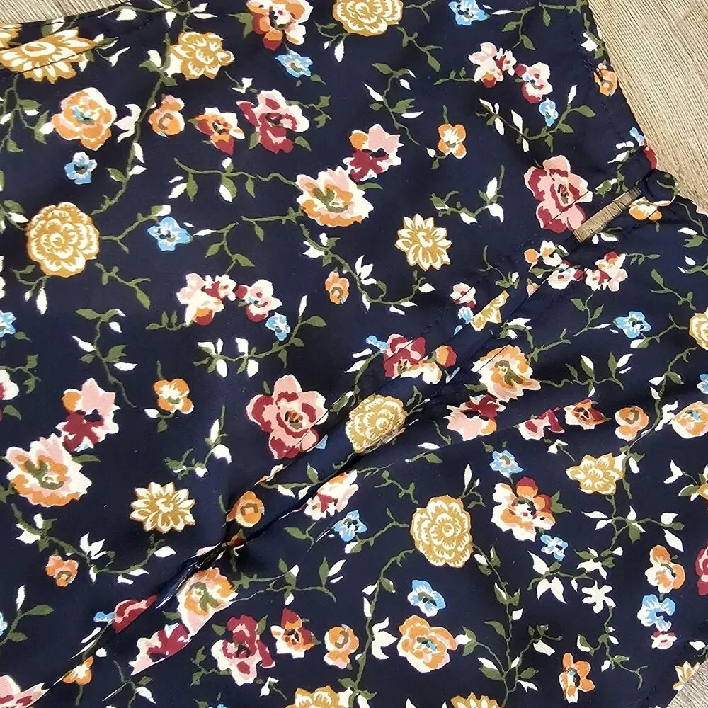 J.Crew Mercantile Navy Floral Dress Size 4 Sleeveless Fit n' Flare 90's grunge